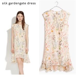 Madewell Size 6 Silk Gardengate Floral Dress Mini High Low Lined